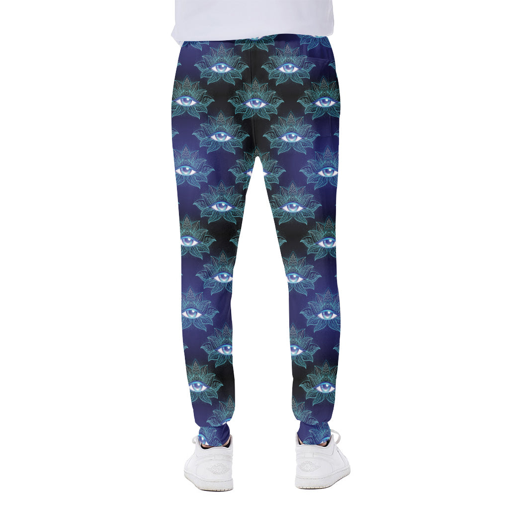 Lotus Eye of Providence Pattern Print Scuba Joggers