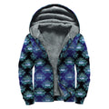 Lotus Eye of Providence Pattern Print Sherpa Lined Zip Up Hoodie