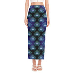 Lotus Eye of Providence Pattern Print Side Slit Maxi Skirt