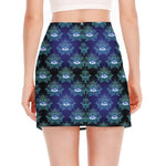 Lotus Eye of Providence Pattern Print Side Slit Mini Skirt
