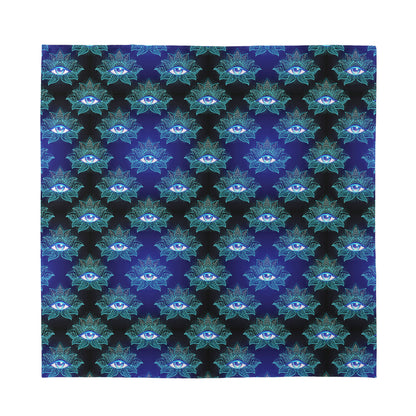 Lotus Eye of Providence Pattern Print Silk Bandana