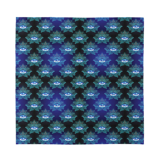 Lotus Eye of Providence Pattern Print Silk Bandana