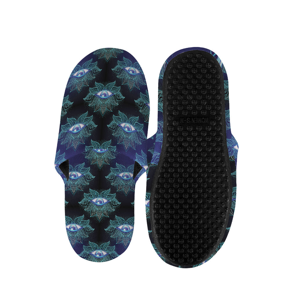 Lotus Eye of Providence Pattern Print Slippers