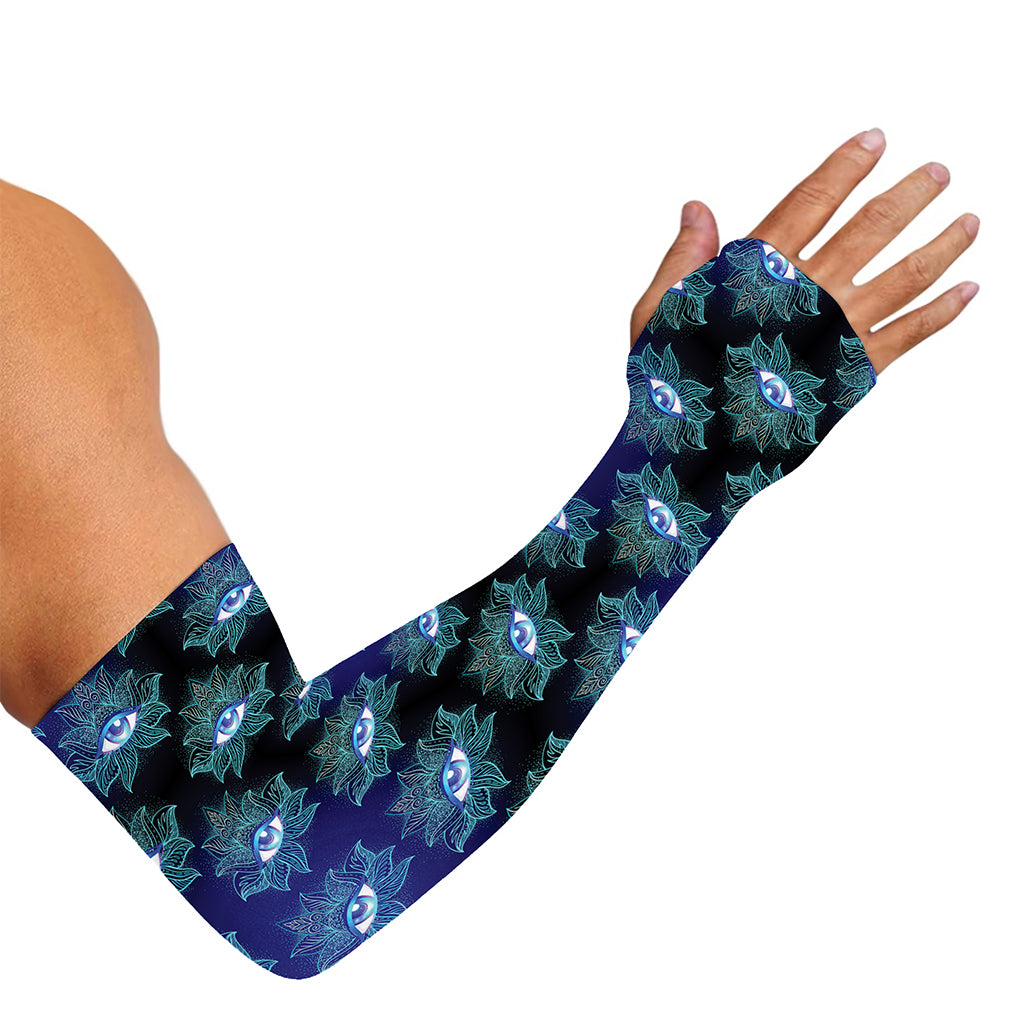 Lotus Eye of Providence Pattern Print Sun Protection Arm Sleeves