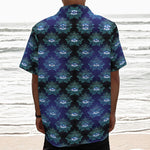 Lotus Eye of Providence Pattern Print Textured Short Sleeve Shirt