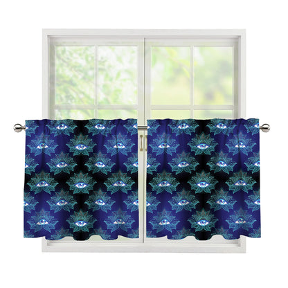 Lotus Eye of Providence Pattern Print Tier Curtains