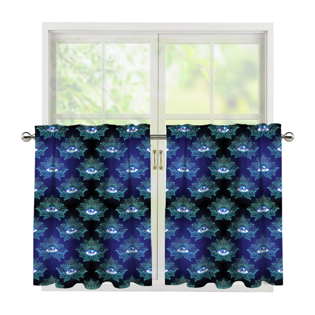 Lotus Eye of Providence Pattern Print Tier Curtains