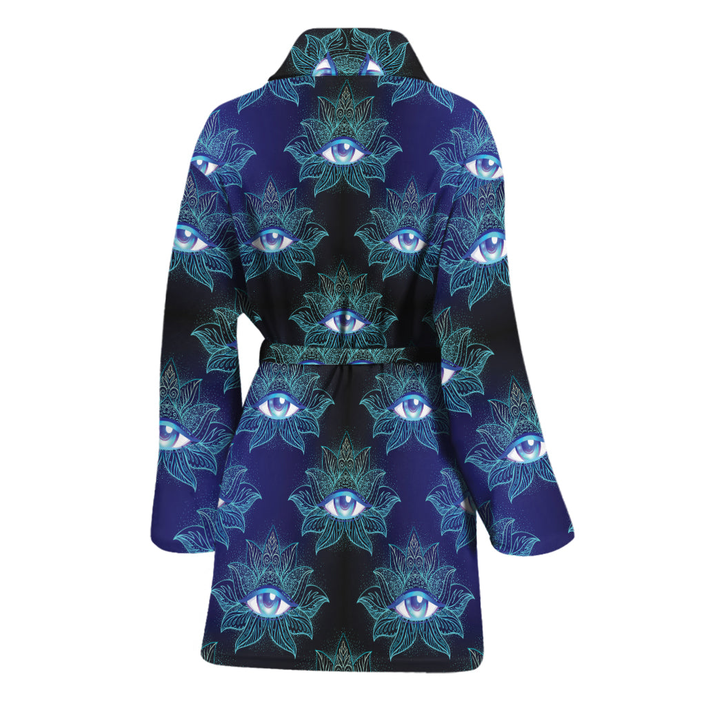 Lotus Eye of Providence Pattern Print Women's Bathrobe