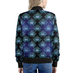 Lotus Eye of Providence Pattern Print Women's Bomber Jacket