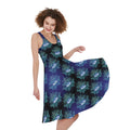 Lotus Eye of Providence Pattern Print Sleeveless Knee Length Dress