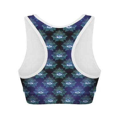 Lotus Eye of Providence Pattern Print Women's Sports Bra