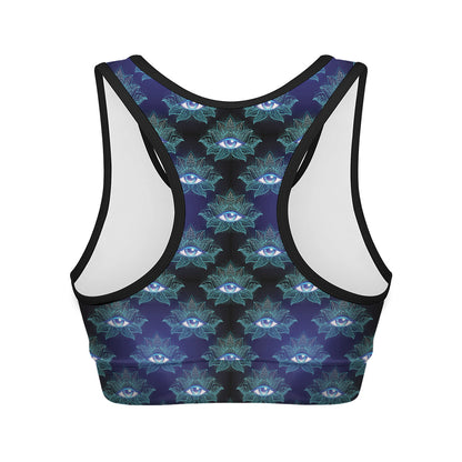 Lotus Eye of Providence Pattern Print Women's Sports Bra