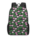 Lotus Flower And Leaf Pattern Print 17 Inch Backpack