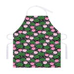 Lotus Flower And Leaf Pattern Print Adjustable Apron