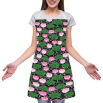 Lotus Flower And Leaf Pattern Print Adjustable Apron