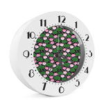 Lotus Flower And Leaf Pattern Print Alarm Clock