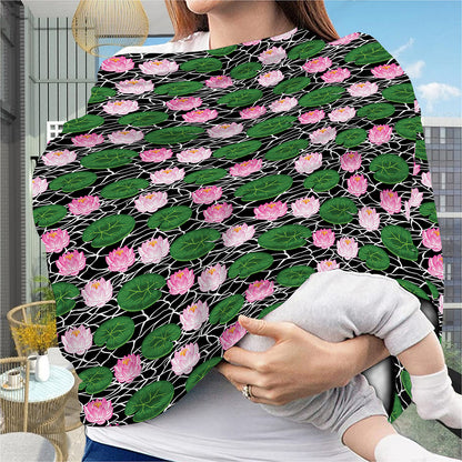 Lotus Flower And Leaf Pattern Print Baby Seat Cover