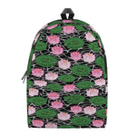 Lotus Flower And Leaf Pattern Print Backpack