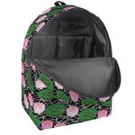 Lotus Flower And Leaf Pattern Print Backpack