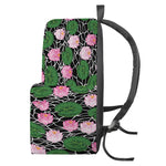 Lotus Flower And Leaf Pattern Print Backpack