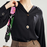 Lotus Flower And Leaf Pattern Print Bag Strap