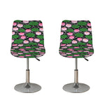 Lotus Flower And Leaf Pattern Print Bar Stool Covers