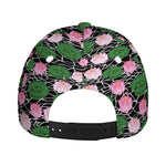 Lotus Flower And Leaf Pattern Print Baseball Cap