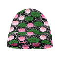 Lotus Flower And Leaf Pattern Print Beanie