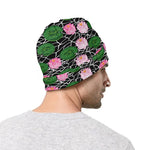 Lotus Flower And Leaf Pattern Print Beanie