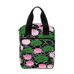 Lotus Flower And Leaf Pattern Print Bible Tote Bag