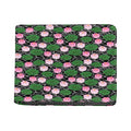 Lotus Flower And Leaf Pattern Print Bifold Wallet