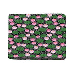 Lotus Flower And Leaf Pattern Print Bifold Wallet