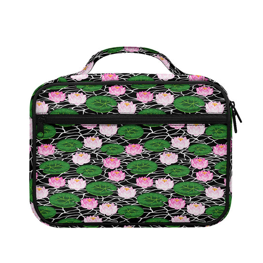Lotus Flower And Leaf Pattern Print Briefcase Bible Bag