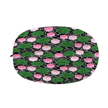 Lotus Flower And Leaf Pattern Print Car Side Mirror Covers