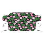 Lotus Flower And Leaf Pattern Print Car Windshield Snow Cover