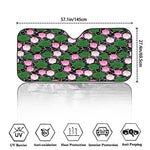 Lotus Flower And Leaf Pattern Print Car Windshield Sun Shade