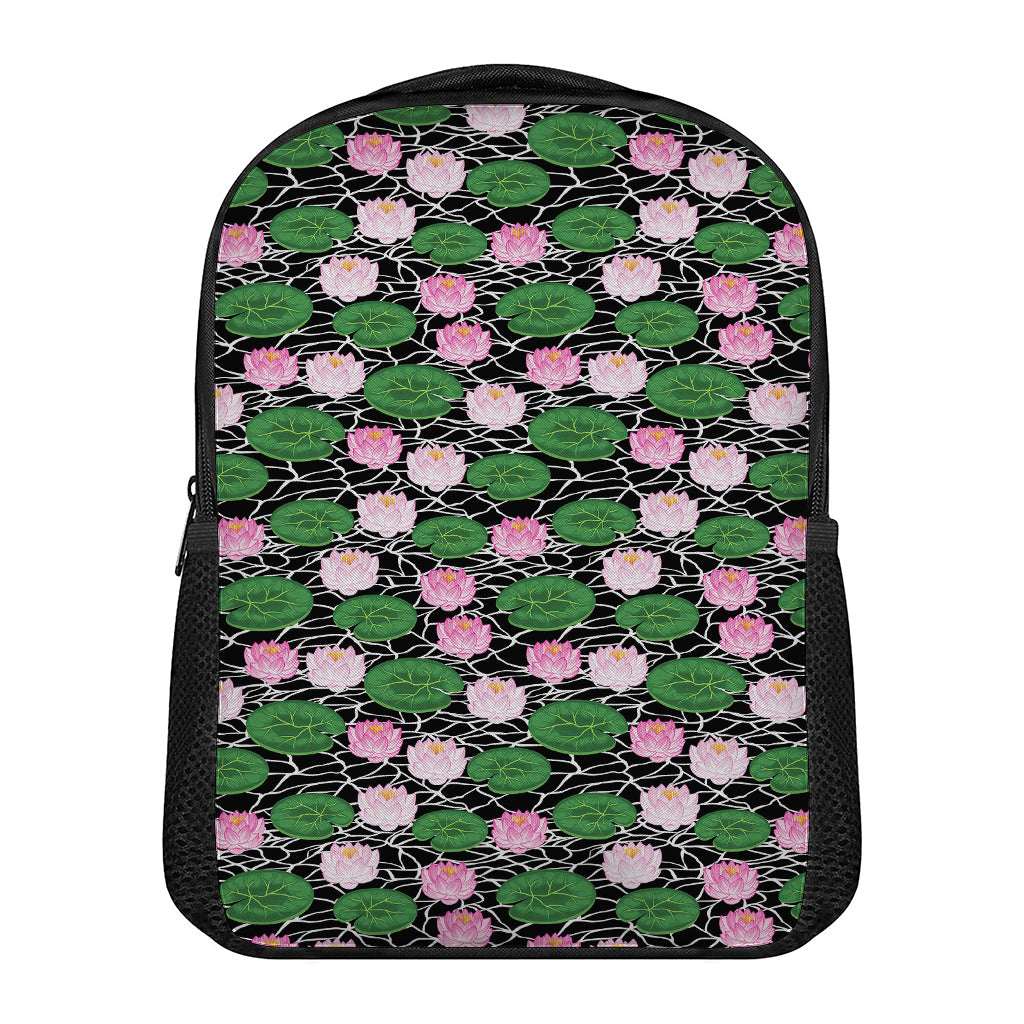 Lotus Flower And Leaf Pattern Print Casual Backpack