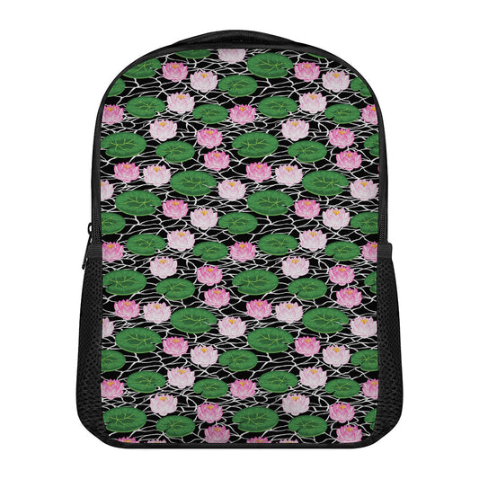 Lotus Flower And Leaf Pattern Print Casual Backpack