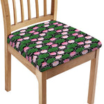 Lotus Flower And Leaf Pattern Print Chair Cushion Cover
