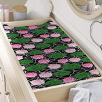 Lotus Flower And Leaf Pattern Print Changing Pad Cover