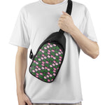 Lotus Flower And Leaf Pattern Print Chest Bag