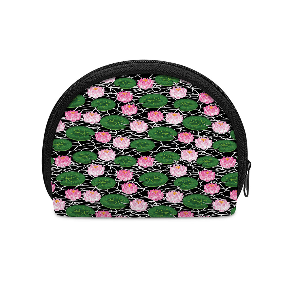 Lotus Flower And Leaf Pattern Print Coin Purse