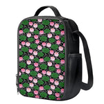 Lotus Flower And Leaf Pattern Print Crossbody Lunch Bag