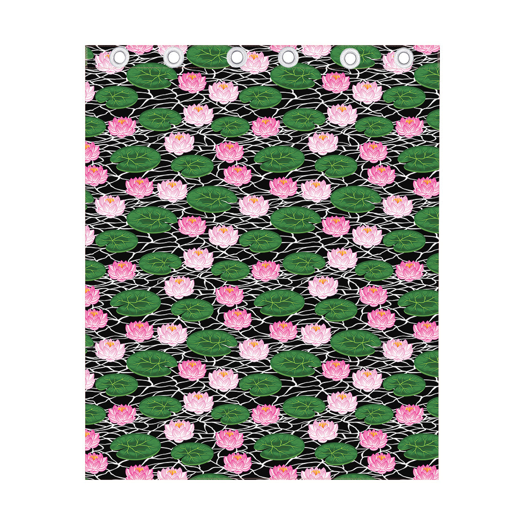 Lotus Flower And Leaf Pattern Print Curtain