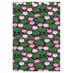 Lotus Flower And Leaf Pattern Print Curtain