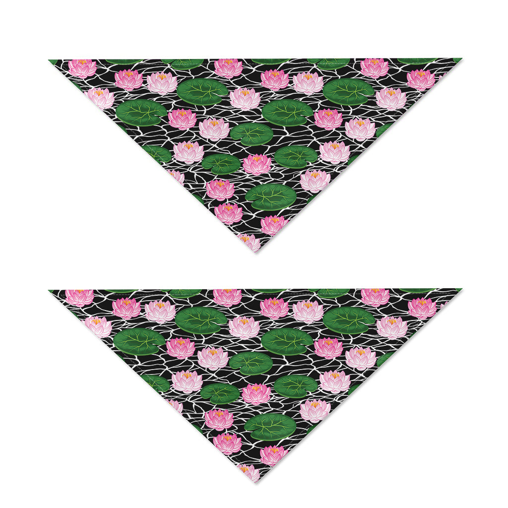 Lotus Flower And Leaf Pattern Print Dog Bandana