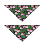 Lotus Flower And Leaf Pattern Print Dog Bandana