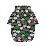 Lotus Flower And Leaf Pattern Print Dog Zip Up Hoodie