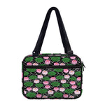 Lotus Flower And Leaf Pattern Print Double Strap Bible Bag