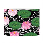 Lotus Flower And Leaf Pattern Print Drum Lamp Shade